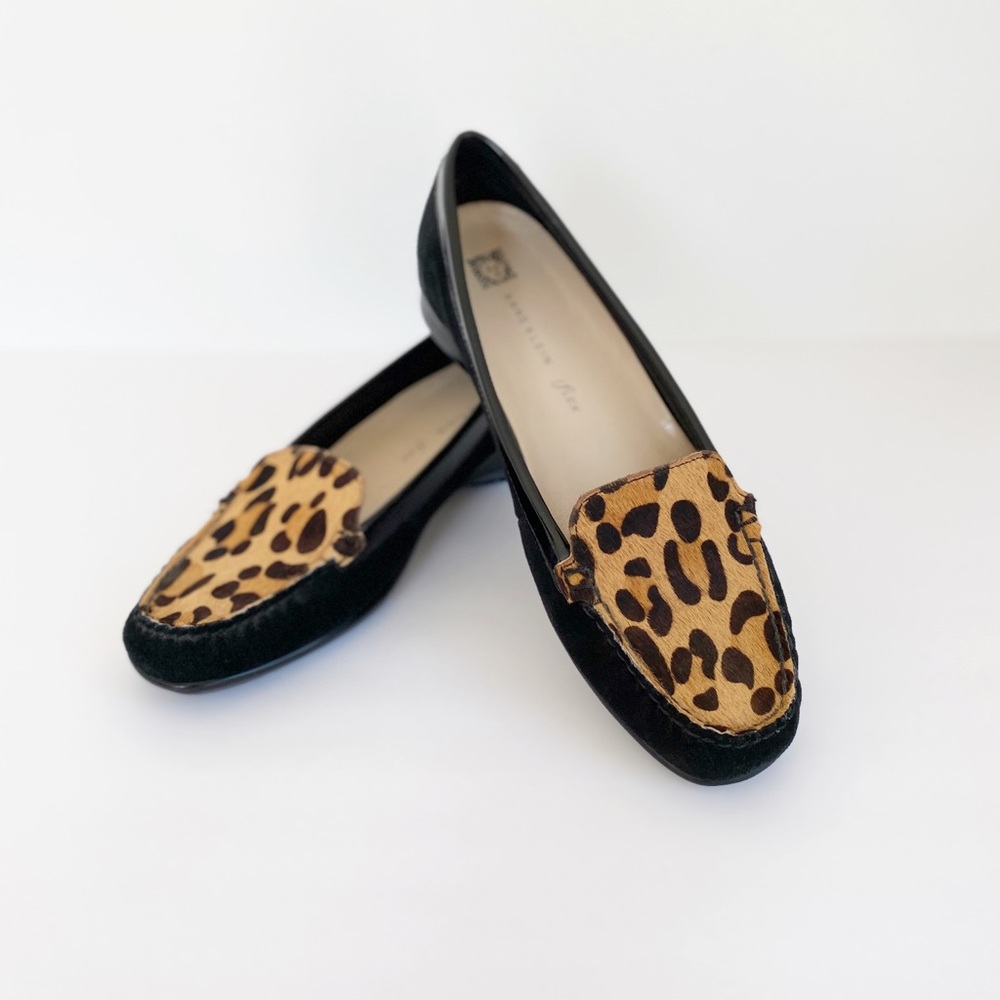 Anne Klein ifLEX Suede Real Fur Leopard Flats 7.5